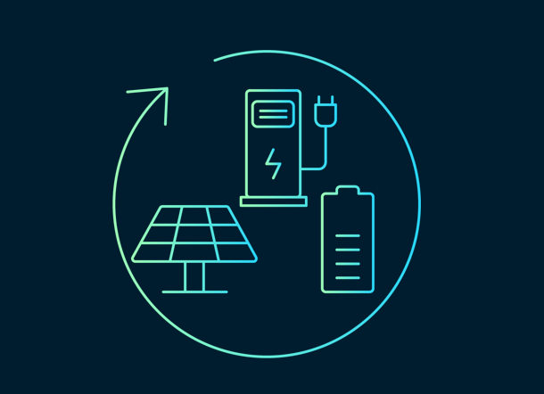 Icon PV-system. energy storage and charging infrastructure